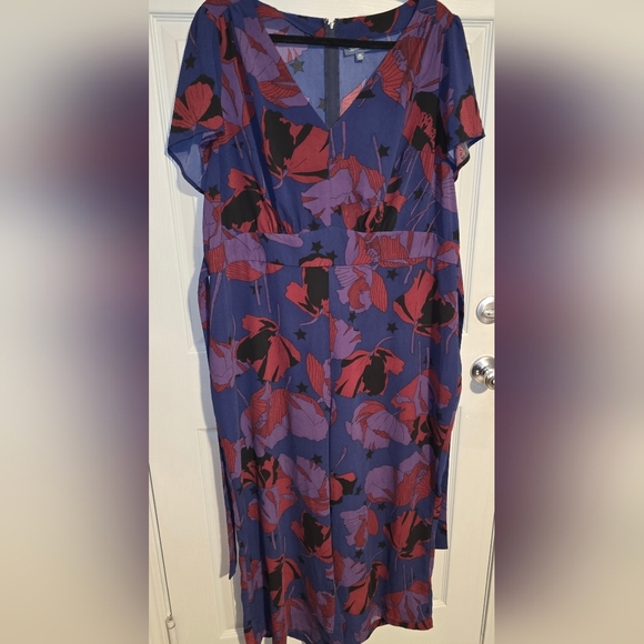 NWOT Modcloth Aiming High Floral Jumpsuit Wide Leg w Pockets & Waist Tie Plus 1X - Picture 8 of 8